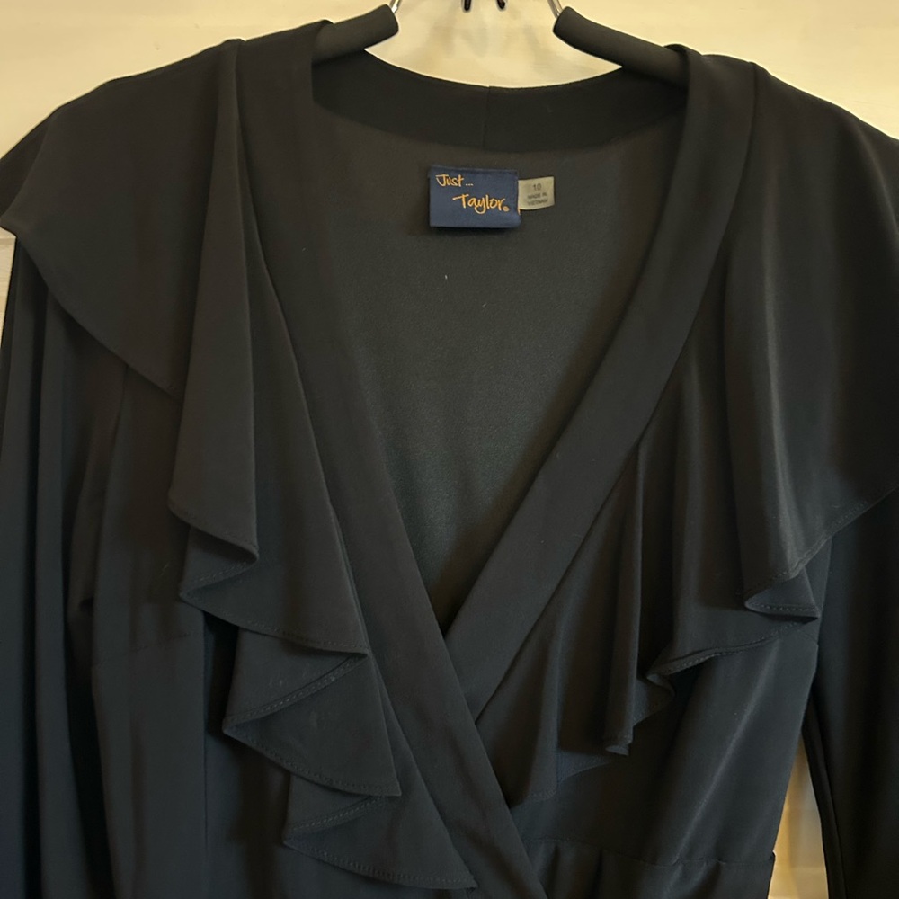 Just...Taylor Black Wrap Long Sleeve Dress, size 10 - Picture 10 of 10